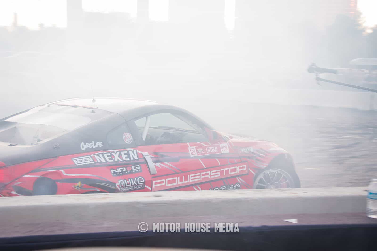 Ryan Litteral Drifting his Nissan at Hoonigan Burnyard