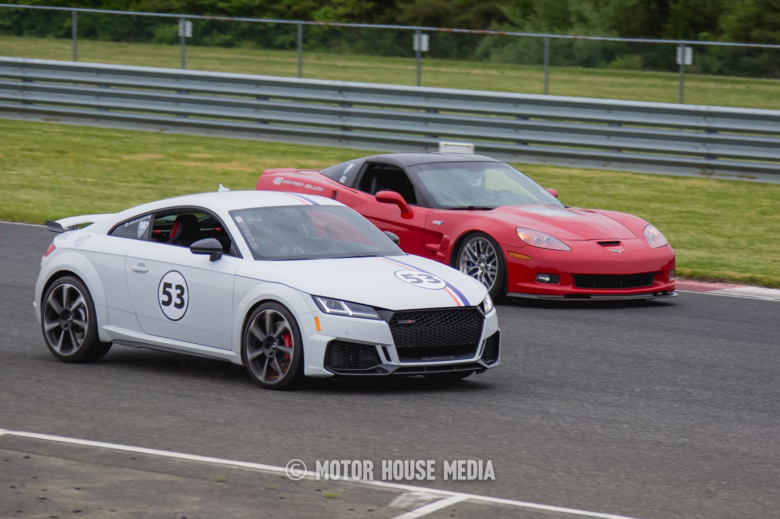 Audi and Corvette roll racing