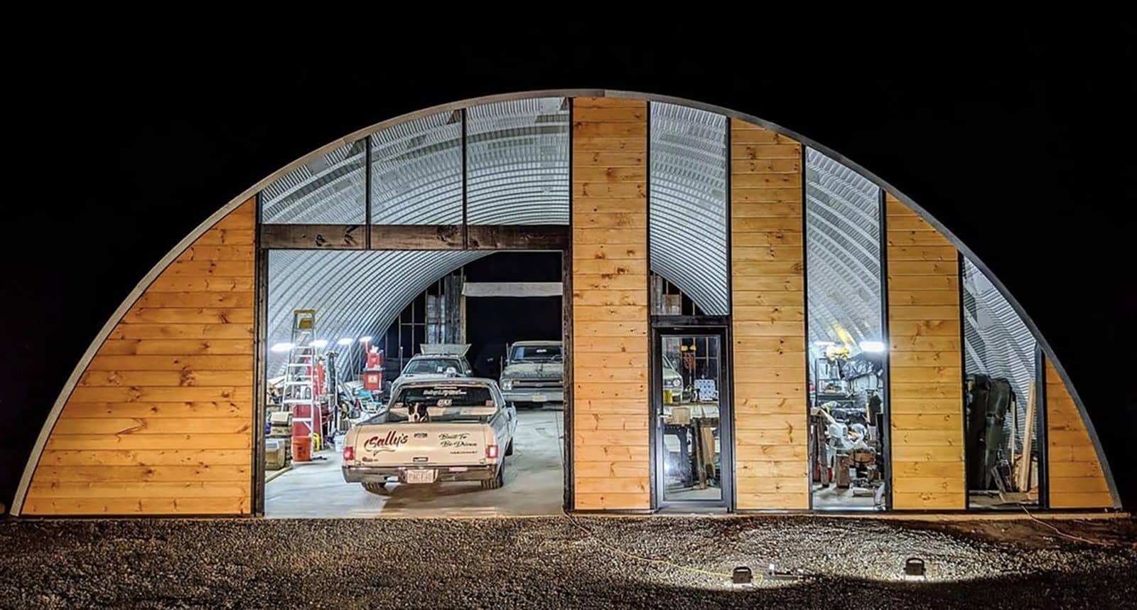 Sally's Speed Shop quonset hut garage