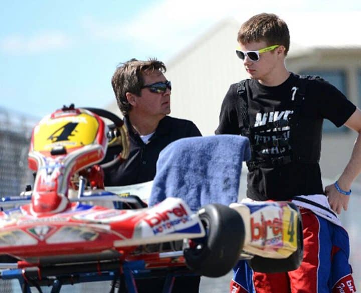 Scott Goodyear teaching his son racecraft