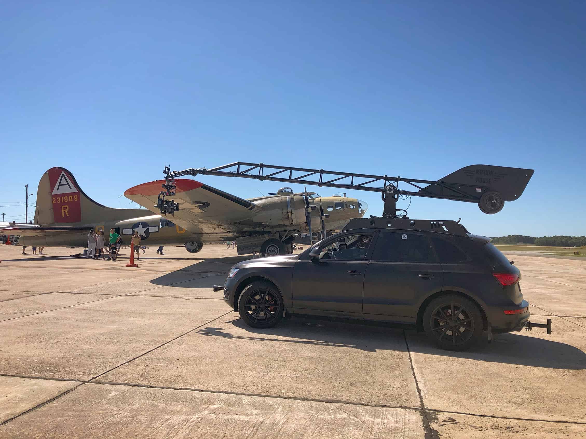 Our Camera Car Mantis tracking a World War 2 B17 airplane