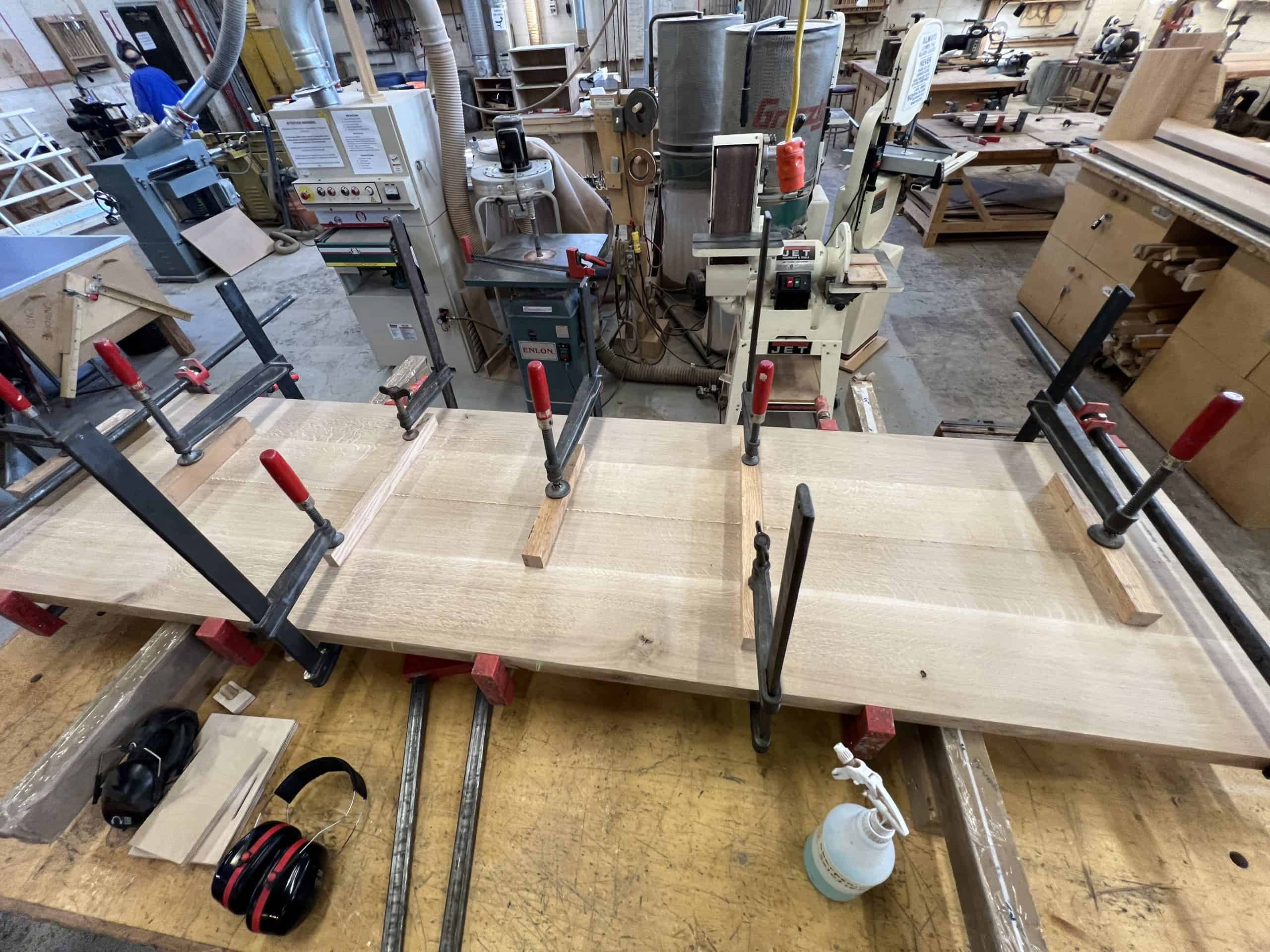 Gluing up white oak boards