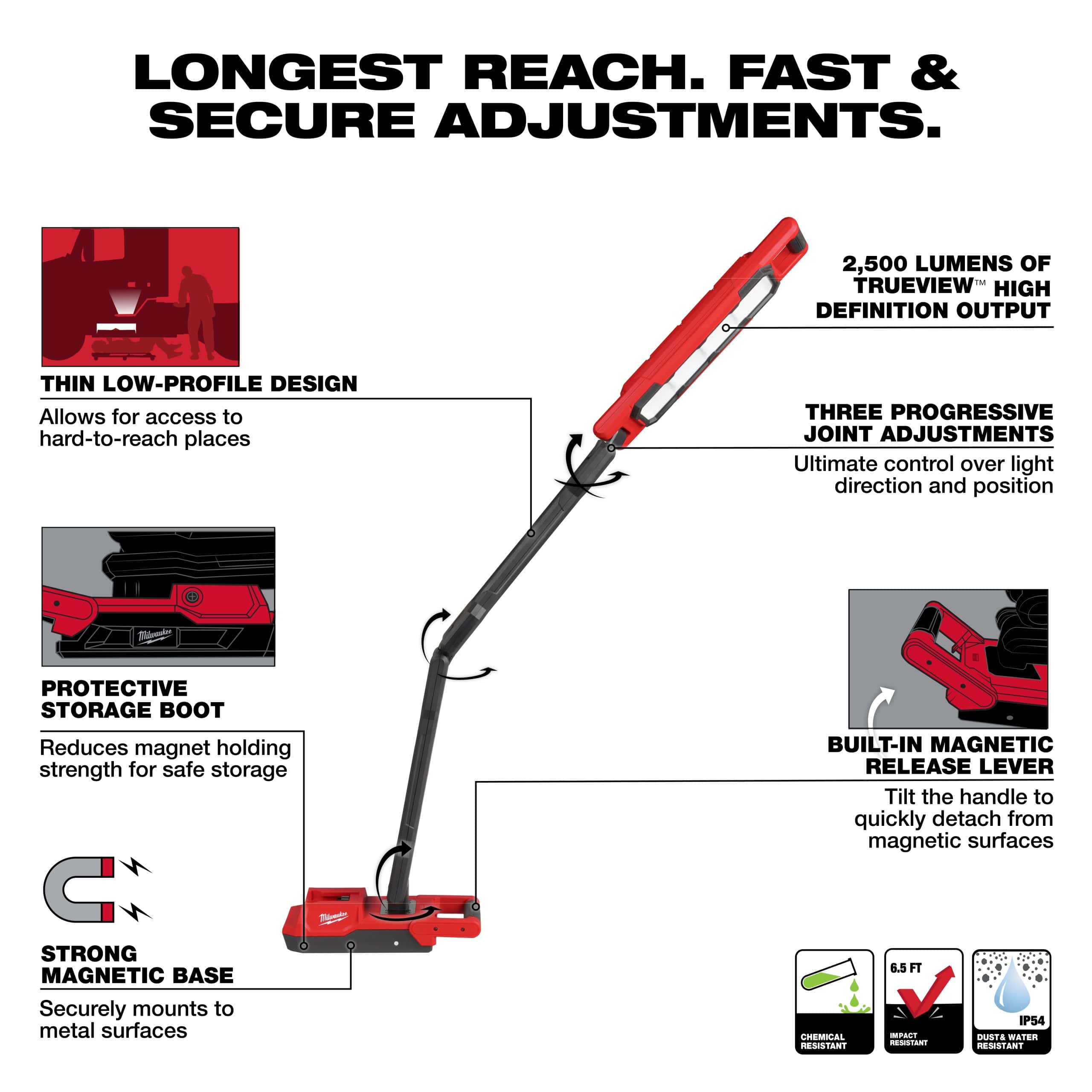 Milwaukee Tool magnetic, extendable boom work light